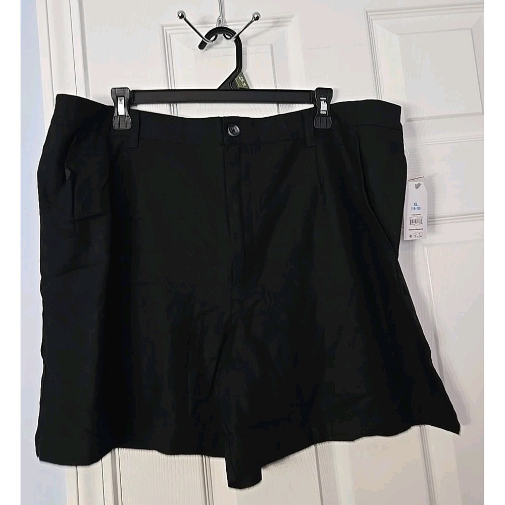 Women's Black Time and Tru Linen-Blend Shorts size XL (16-18)/‎ 5" Inseam